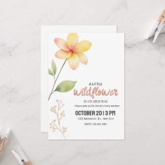 A Little Wildflower Baby Shower Invitation