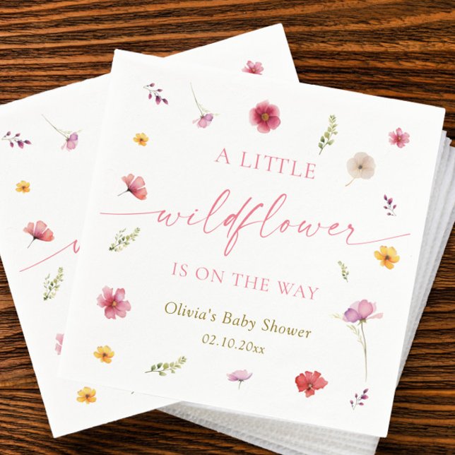 A Little Wildflower Baby Shower  Napkin (Creator Uploaded)