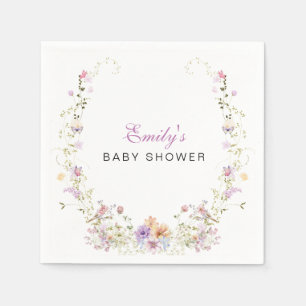 A Little Wildflower Baby Shower  Napkin