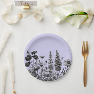 A Little Wildflower Baby Shower Paper Plate