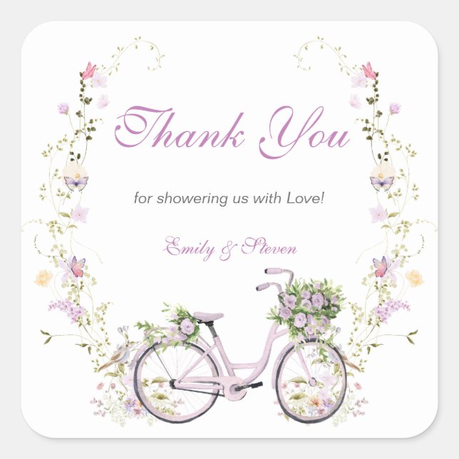 A Little Wildflower Baby Shower  Square Sticker (Front)