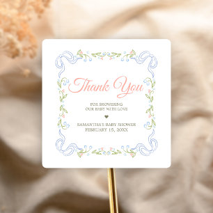 A Little Wildflower Baby Shower Square Sticker