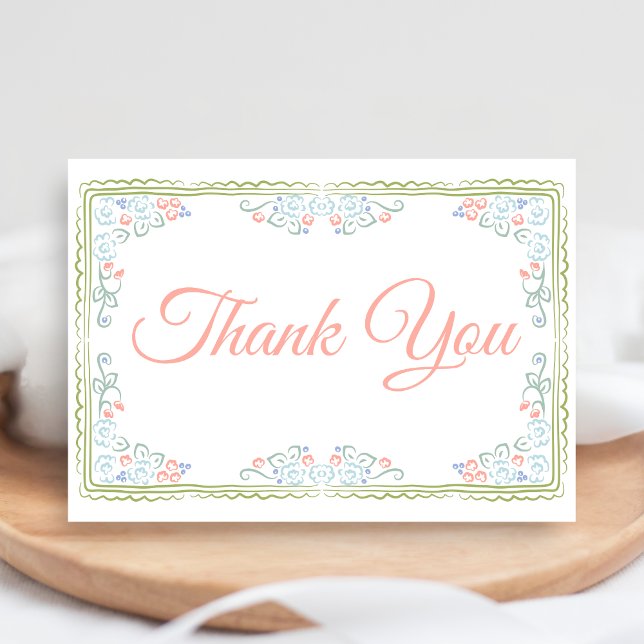 A Little Wildflower Baby Shower Thank You Card (Wildflower Baby Shower Thank you Card)
