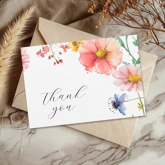 A Little Wildflower Baby Shower Thank You Card (Creator Uploaded)