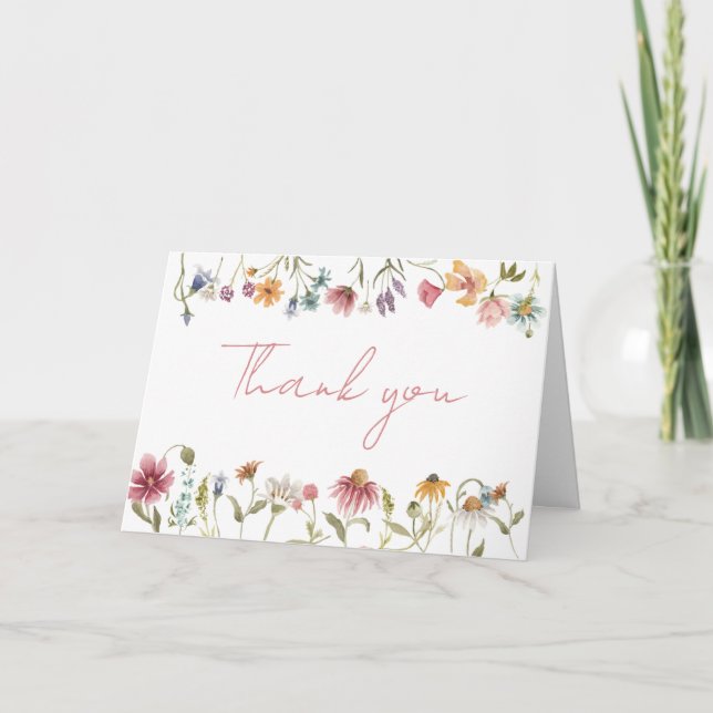 A Little Wildflower Baby Shower Thank You Card (Front)