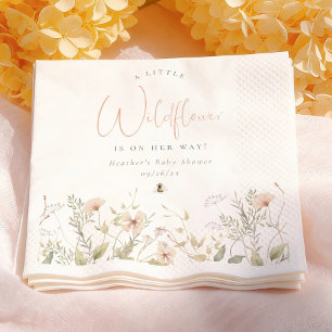A Little Wildflower Bee Girl Baby Shower Napkin