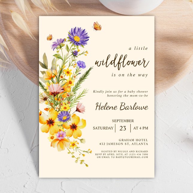 A Little Wildflower Boho Baby Shower Invitation (A Little Wildflower Boho Baby Shower Invitation)