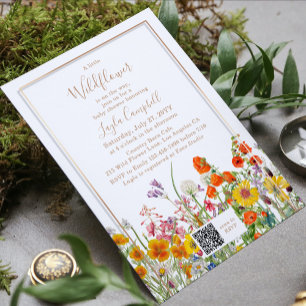 A Little Wildflower Boho Girl Baby Shower Invitation