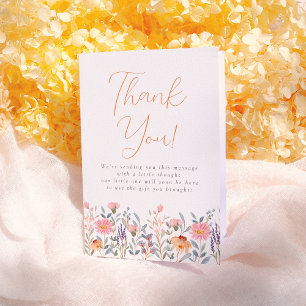 A Little Wildflower Boho Girl Baby Shower Thank You Card
