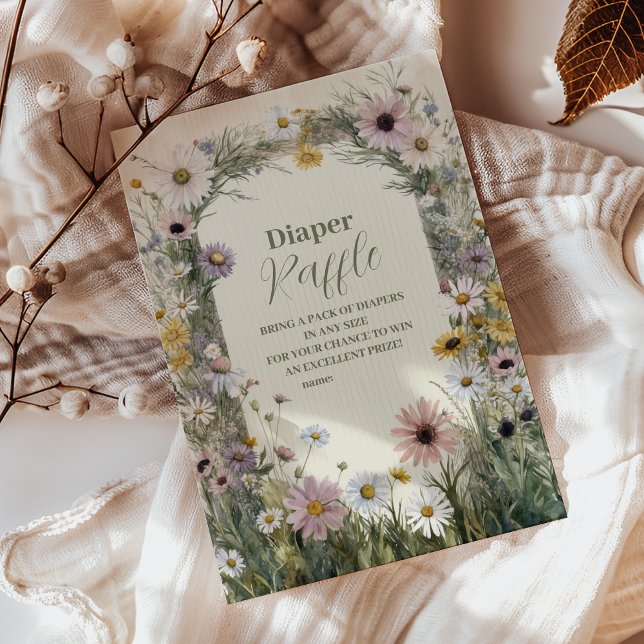 A Little Wildflower Boho Nature Diapper Raffle Enclosure Card (Creator Uploaded)