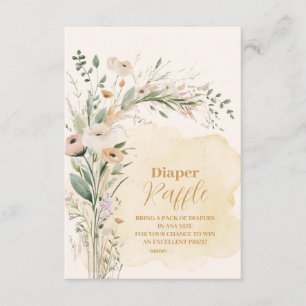 A Little Wildflower Boho Nature Diapper Raffle Enclosure Card