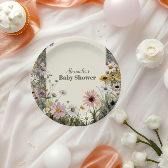 A Little Wildflower Boho Nature Paper Plate (Creator Uploaded)