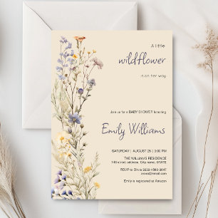A Little Wildflower Boho rustic Baby Shower invite