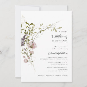 A Little Wildflower Botanical Girl Baby Shower Invitation