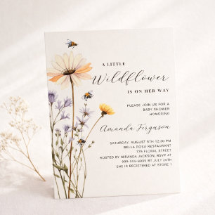 A little wildflower budget baby shower invitation