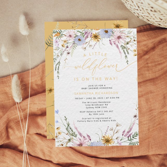 A Little Wildflower Cute Baby Shower Invitation (Creator Uploaded)