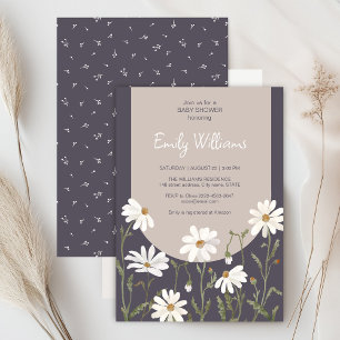 A little wildflower daisy baby shower invitation