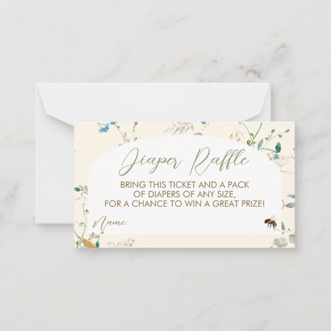 A little Wildflower Diaper Raffle Enclosure Card (Front)