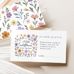 A Little Wildflower Diaper Raffle Girl Baby Shower Enclosure Card