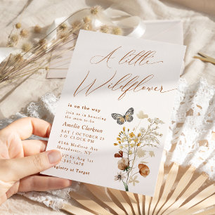 A Little Wildflower Elegant Baby Shower Invitation