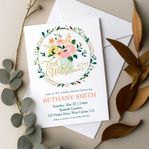 A Little Wildflower Floral Baby Shower Invitation