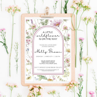 A LITTLE WILDFLOWER FLORAL BABY SHOWER INVITATION