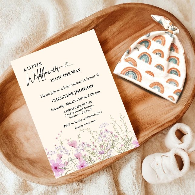 A little wildflower gender neutral baby shower  invitation (Creator Uploaded)