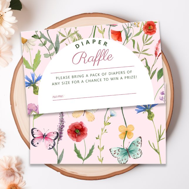 A Little Wildflower Girl Baby Shower Diaper Raffle Enclosure Card (A Little Wildflower Girl Baby Shower Diaper Raffle Enclosure Card)