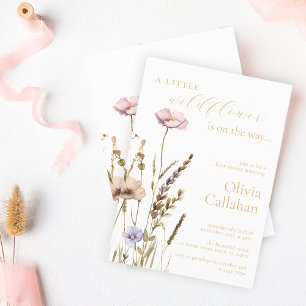 A Little Wildflower Girl Baby Shower Elegant Invitation