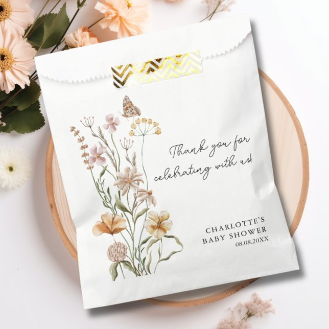 A Little Wildflower Girl Baby Shower Favour Bag (A Little Wildflower Girl Baby Shower Favor Bag)