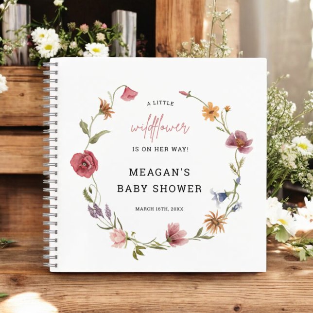 A Little Wildflower Girl Baby Shower Guestbook Notebook (Creator Uploaded)