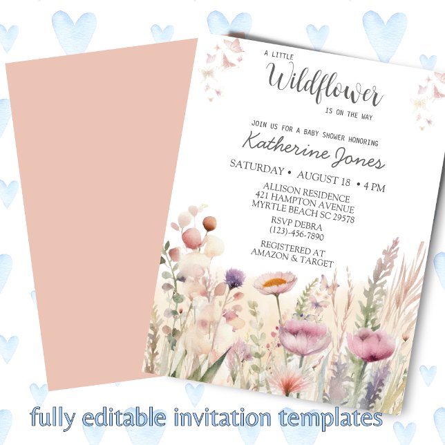 A Little Wildflower Girl Baby Shower Invitation (Creator Uploaded)