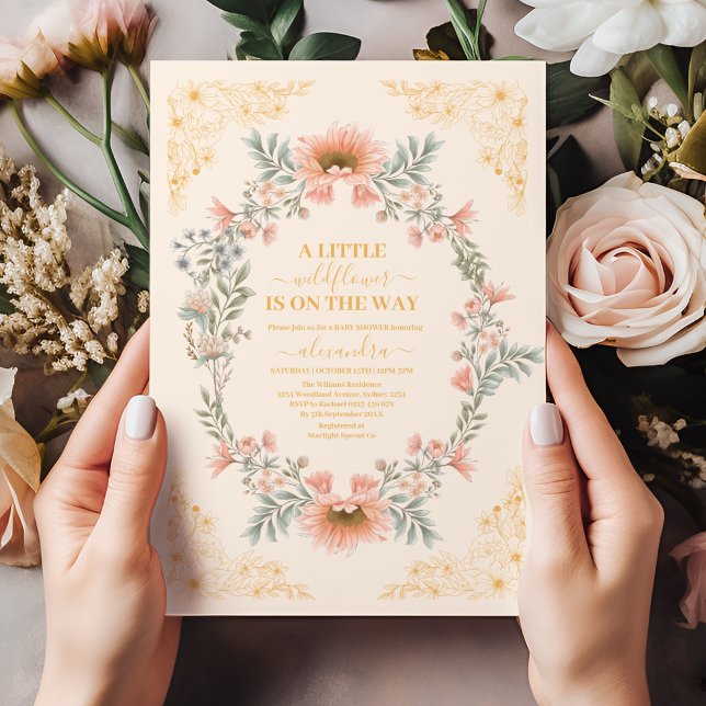 A Little Wildflower Girl Baby Shower Invitation (Creator Uploaded)