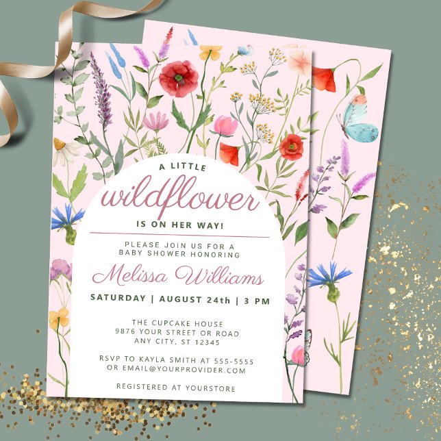 A Little Wildflower Girl Baby Shower Invitation (Creator Uploaded)