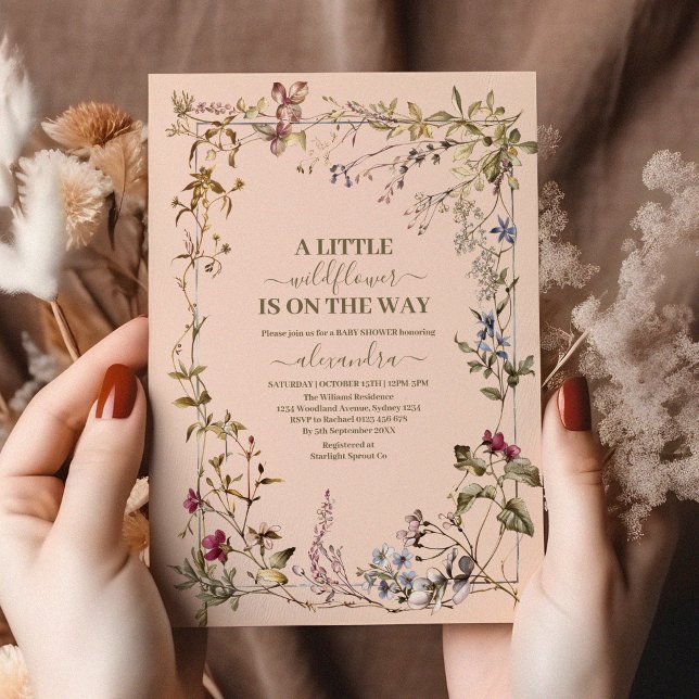 A Little Wildflower Girl Baby Shower Invitation (Creator Uploaded)