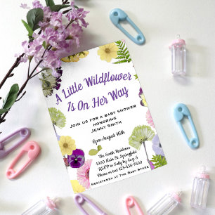 A Little Wildflower Girl Baby Shower Invitation