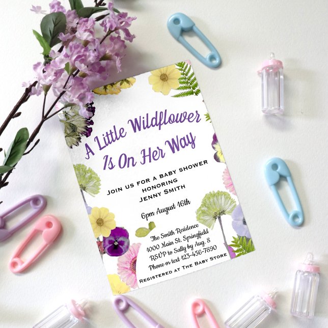 A Little Wildflower Girl Baby Shower Invitation (Creator Uploaded)