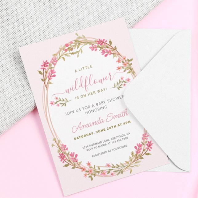 A Little Wildflower Girl Baby Shower Invitation (Creator Uploaded)