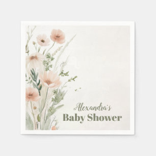 A Little Wildflower Girl  Baby Shower Napkin