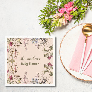 A Little Wildflower Girl Baby Shower Napkin