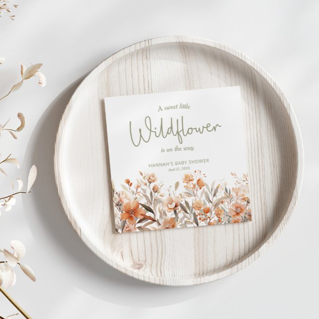 A Little Wildflower Girl Baby Shower Napkin (Creator Uploaded)