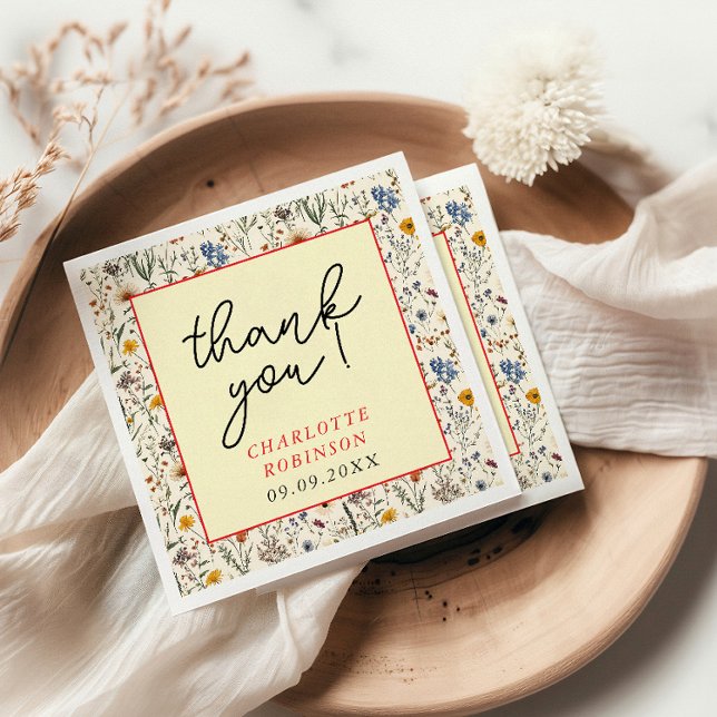 A Little Wildflower Girl Baby Shower Napkin (Creator Uploaded)