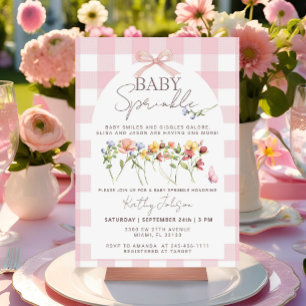 A Little Wildflower Girl Bow Baby Sprinkle  Invitation