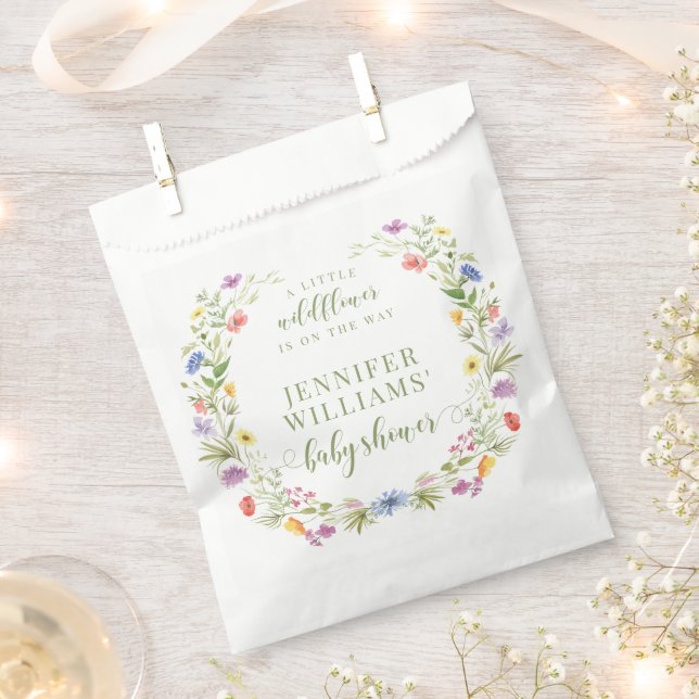 A little wildflower greenery boho baby girl shower favour bag (Clipped)