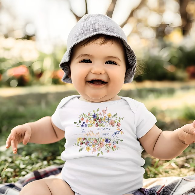 A Little Wildflower Is Here Personalised Baby Bodysuit (A Little Wildflower Is Here Personalized Baby Bodysuit)