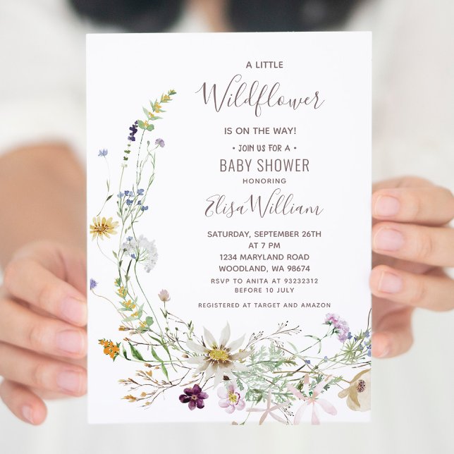 A little Wildflower is on the way Baby Shower  Invitation (Creator Uploaded)