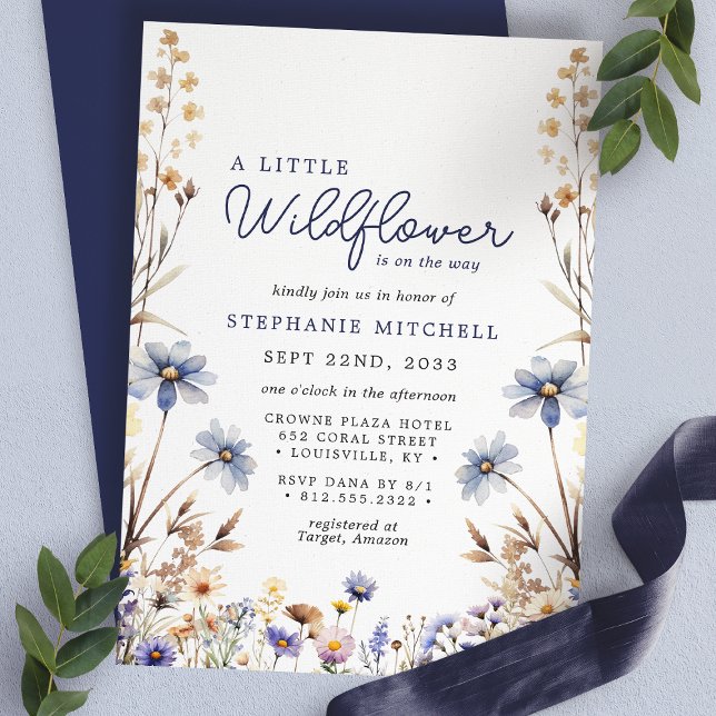 A Little Wildflower Is on The Way Baby Shower Invitation (Creator Uploaded)