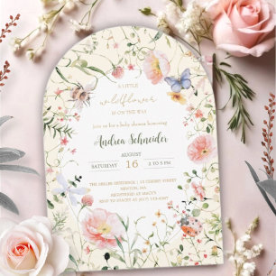 A Little Wildflower Is On The Way Baby Shower Invitation