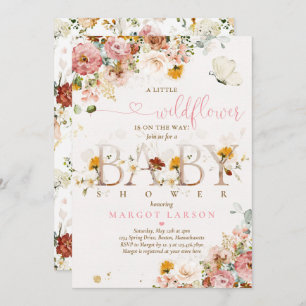A Little Wildflower Is On The Way Baby Shower Invitation