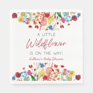 A Little Wildflower Is On The Way Baby Shower Napkin